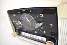 Load image into Gallery viewer, Snow White Mid-Century Modern 1959 General Electric Model C-430A Vacuum Tube AM Clock Radio Beauty! Sounds Great!