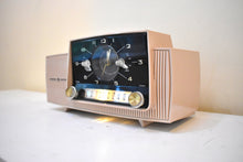 Load image into Gallery viewer, Duchess Pink Mid Century 1959 General Electric Model C-434B Vacuum Tube AM Clock Radio Beauty Sounds Fantastic Excellent Color!