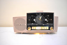Load image into Gallery viewer, Duchess Pink Mid Century 1959 General Electric Model C-434B Vacuum Tube AM Clock Radio Beauty Sounds Fantastic Excellent Color!