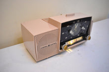 Load image into Gallery viewer, Duchess Pink Mid Century 1959 General Electric Model C-434B Vacuum Tube AM Clock Radio Beauty Sounds Fantastic Excellent Color!