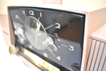 Load image into Gallery viewer, Duchess Pink Mid Century 1959 General Electric Model C-434B Vacuum Tube AM Clock Radio Beauty Sounds Fantastic Excellent Color!