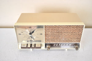 Honey Beige And Gold 1961 GE General Electric Model C-446A AM Vintage Radio Excellent Plus Condition Sounds Terrtific!