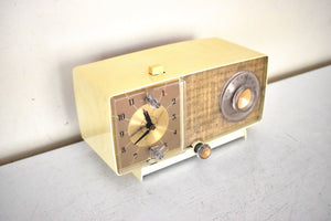 Bluetooth Ready To Go - Ivory 1959 General Electric Model C-465C Vacuum Tube AM Clock Radio Excellent Shape! Sounds Fantastic!