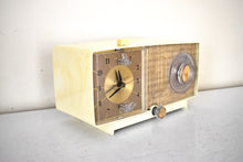 Load image into Gallery viewer, Bluetooth Ready To Go - Ivory 1959 General Electric Model C-465C Vacuum Tube AM Clock Radio Excellent Shape! Sounds Fantastic!