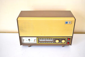 Mocha Tan Brown General Electric Model C530A AM/FM Vacuum Tube Radio Sounds Great! Excellent Condition!