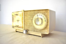 Load image into Gallery viewer, Honey Beige 1966 General Electric Model C-413C AM Vacuum Tube Clock Radio Sounds Great! Excellent Condition!