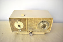 Load image into Gallery viewer, Honey Beige 1966 General Electric Model C-413C AM Vacuum Tube Clock Radio Sounds Great! Excellent Condition!