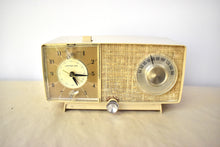 Load image into Gallery viewer, Honey Beige 1966 General Electric Model C-413C AM Vacuum Tube Clock Radio Sounds Great! Excellent Condition!