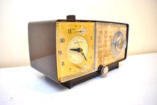 Load image into Gallery viewer, Bluetooth Ready To Go - Nutmeg Brown 1966 General Electric Model C-547 Vacuum Tube AM Radio Alarm Clock Excellent Condition! Sounds Great!