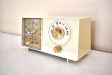 Load image into Gallery viewer, Bluetooth Ready To Go - Beige Ivory Vintage 1964 General Electric Model C-403D AM Vacuum Tube Alarm Clock Radio Sounds Great!