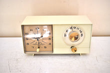 Load image into Gallery viewer, Bluetooth Ready To Go - Beige Ivory Vintage 1964 General Electric Model C-403D AM Vacuum Tube Alarm Clock Radio Sounds Great!