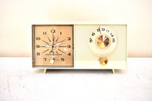 Load image into Gallery viewer, Bluetooth Ready To Go - Beige Ivory Vintage 1964 General Electric Model C-403D AM Vacuum Tube Alarm Clock Radio Sounds Great!