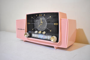 Princess Pink Mid Century 1959 General Electric Model C-416C Vacuum Tube AM Clock Radio Beauty Sounds Fantastic Excellent Condition!