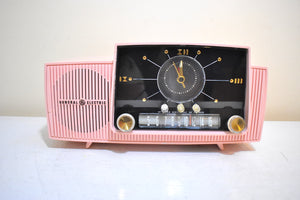 Princess Pink Mid Century 1959 General Electric Model C-416C Vacuum Tube AM Clock Radio Beauty Sounds Fantastic Excellent Condition!