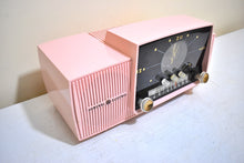 Load image into Gallery viewer, Princess Pink Mid Century 1959 General Electric Model C-416C Vacuum Tube AM Clock Radio Beauty Sounds Fantastic Excellent Condition!