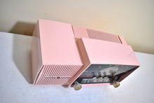 Load image into Gallery viewer, Princess Pink Mid Century 1959 General Electric Model C-416C Vacuum Tube AM Clock Radio Beauty Sounds Fantastic Excellent Condition!