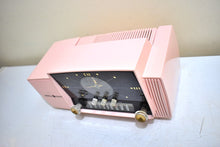 Load image into Gallery viewer, Princess Pink Mid Century 1959 General Electric Model C-416C Vacuum Tube AM Clock Radio Beauty Sounds Fantastic Excellent Condition!