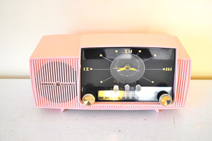 Princess Pink Mid Century 1959 General Electric Model C-416C Vacuum Tube AM Clock Radio Beauty Sounds Fantastic Excellent Condition!