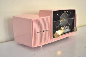 Princess Pink Mid Century 1959 General Electric Model C-416C Vacuum Tube AM Clock Radio Beauty Sounds Fantastic Excellent Condition!