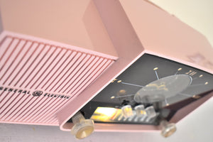 Princess Pink Mid Century 1959 General Electric Model C-416C Vacuum Tube AM Clock Radio Beauty Sounds Fantastic Excellent Condition!