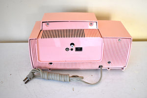 Princess Pink Mid Century 1959 General Electric Model C-416C Vacuum Tube AM Clock Radio Beauty Sounds Fantastic Excellent Condition!