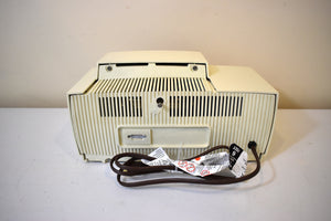 Snow White Mid Century 1959 General Electric Model C430A Vacuum Tube AM Clock Radio Beauty Excellent Condition Popular Model!