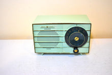 Load image into Gallery viewer, Pistachio Green 1957 General Electric Model 457S Vacuum Tube AM Radio Excellent Condition! Sounds Great!