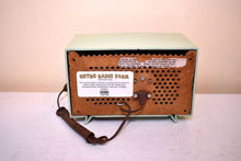 Load image into Gallery viewer, Pistachio Green 1957 General Electric Model 457S Vacuum Tube AM Radio Excellent Condition! Sounds Great!