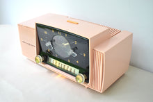 Load image into Gallery viewer, Princess Pink Mid Century 1959 General Electric Model C-416C Vacuum Tube AM Clock Radio Beauty Sounds Fantastic Excellent Condition!