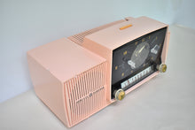 Load image into Gallery viewer, Princess Pink Mid Century 1959 General Electric Model C-416C Vacuum Tube AM Clock Radio Beauty Sounds Fantastic Excellent Condition!