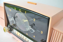 Load image into Gallery viewer, Princess Pink Mid Century 1959 General Electric Model C-416C Vacuum Tube AM Clock Radio Beauty Sounds Fantastic Excellent Condition!