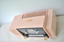 Load image into Gallery viewer, Princess Pink Mid Century 1959 General Electric Model C-416C Vacuum Tube AM Clock Radio Beauty Sounds Fantastic Excellent Condition!
