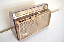 画像をギャラリービューアに読み込む, Sahara Tan 1958 General Electric Model T-116A Vacuum Tube AM Clock Radio Dual Speaker Excellent Condition!