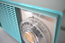 Charger l&#39;image dans la galerie, Bluetooth Ready To Go - Turquoise 1959 General Electric Model T-129C Vacuum Tube AM Radio Sounds Great! Excellent Condition!