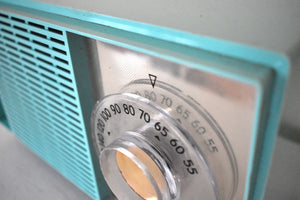 Bluetooth Ready To Go - Turquoise 1959 General Electric Model T-129C Vacuum Tube AM Radio Sounds Great! Excellent Condition!