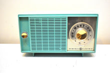 Load image into Gallery viewer, Bluetooth Ready To Go - Turquoise 1959 General Electric Model T-127A AM Vacuum Tube Radio Excellent Condition Great Receiver!