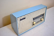 Load image into Gallery viewer, Breezeway Blue 1960 General Electric Model T-165A Vacuum Tube Radio Sounds and Looks Great!