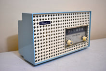 Load image into Gallery viewer, Breezeway Blue 1960 General Electric Model T-165A Vacuum Tube Radio Sounds and Looks Great!