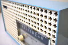 Load image into Gallery viewer, Breezeway Blue 1960 General Electric Model T-165A Vacuum Tube Radio Sounds and Looks Great!