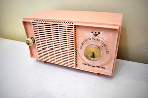 Bluetooth Ready To Go - Carnation Pink Mid Century Vintage 1959 General Electric Model T-125A Vacuum Tube Radio Sounds Great! Excellent Condition!