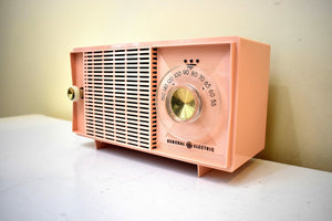 Bluetooth Ready To Go - Carnation Pink Mid Century Vintage 1959 General Electric Model T-125A Vacuum Tube Radio Sounds Great! Excellent Condition!