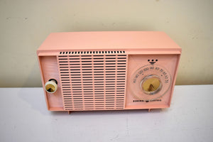 Bluetooth Ready To Go - Carnation Pink Mid Century Vintage 1959 General Electric Model T-125A Vacuum Tube Radio Sounds Great! Excellent Condition!