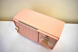 Bluetooth Ready To Go - Carnation Pink Mid Century Vintage 1959 General Electric Model T-125A Vacuum Tube Radio Sounds Great! Excellent Condition!