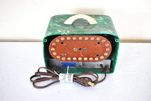 Load image into Gallery viewer, Jade Green Marbled Swirl 1947 General Television Model 5A5 Vacuum Tube AM Radio Works Great! Excellent Condition!
