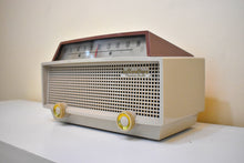 Load image into Gallery viewer, Taupe and Tan 1954 Hallicrafters Model 611 AM Vacuum Tube Radio Sounds Great! Rare Model!