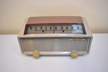 Load image into Gallery viewer, Taupe and Tan 1954 Hallicrafters Model 611 AM Vacuum Tube Radio Sounds Great! Rare Model!