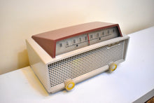 Load image into Gallery viewer, Taupe and Tan 1954 Hallicrafters Model 611 AM Vacuum Tube Radio Sounds Great! Rare Model!