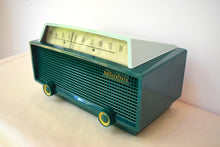 Load image into Gallery viewer, Ranger Green 1954 Hallicrafters Model 612 AM Vacuum Tube Radio Sounds Great! Rare Model Color Combo!