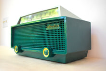 Load image into Gallery viewer, Ranger Green 1954 Hallicrafters Model 612 AM Vacuum Tube Radio Sounds Great! Rare Model Color Combo!