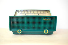 Load image into Gallery viewer, Ranger Green 1954 Hallicrafters Model 612 AM Vacuum Tube Radio Sounds Great! Rare Model Color Combo!